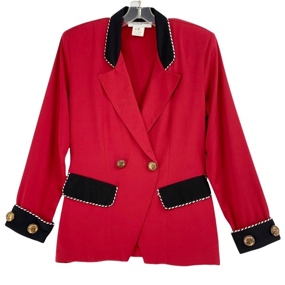 Vintage Jackets & Blazers - Vintage Double Breasted Two Button Blazer- Shoulder Pads!
